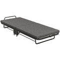 Single Folding Bed with Comfortable Mattress and Adjustable Backrest - Grey