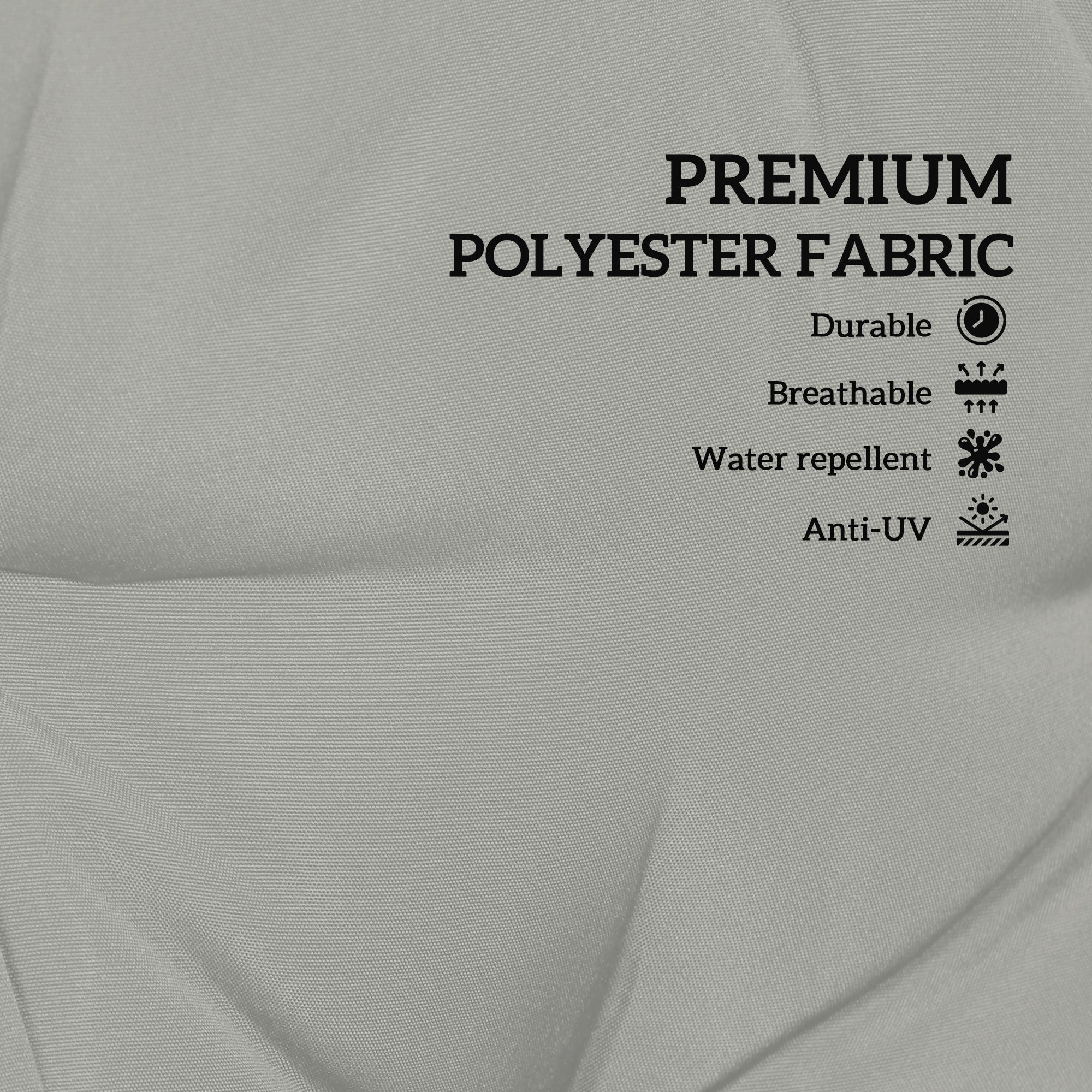 Set of Two Outdoor Seat Cushions - Light Grey