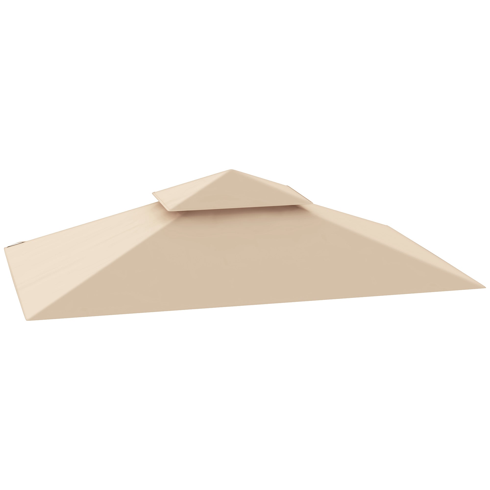 Grill Gazebo Replacement Canopy Roof for 1.5 x 2.4m Frame, UPF50+ Protection, Double Tiered 5' x 8' Outdoor BBQ Gazebo Cover Replacement, TOP COVER ONLY, Beige