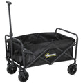 62L Folding Festival Trolley Cart with Adjustable Handle - Black