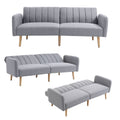 Three-Seater Split Back Sofa Bed - Light Grey