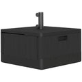 Garden Parasol Base for 38 & 48mm Poles with Wheels and Handles, 80kg Sand or 50kg Water Fill - Black