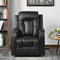 Electric Power Lift Recliner Chair with Cup Holders - Black Faux Leather