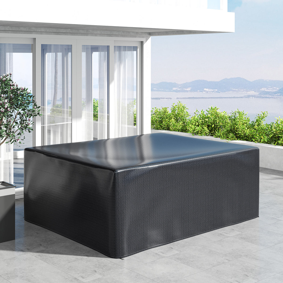 Large Waterproof Anti-UV Garden Furniture Cover Set 235x190cm - Black