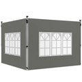 Gazebo Side Panels, Sides Replacement with Window for 3x3(m) or 3x4m Pop Up Gazebo, 2 Pack, Dark Grey