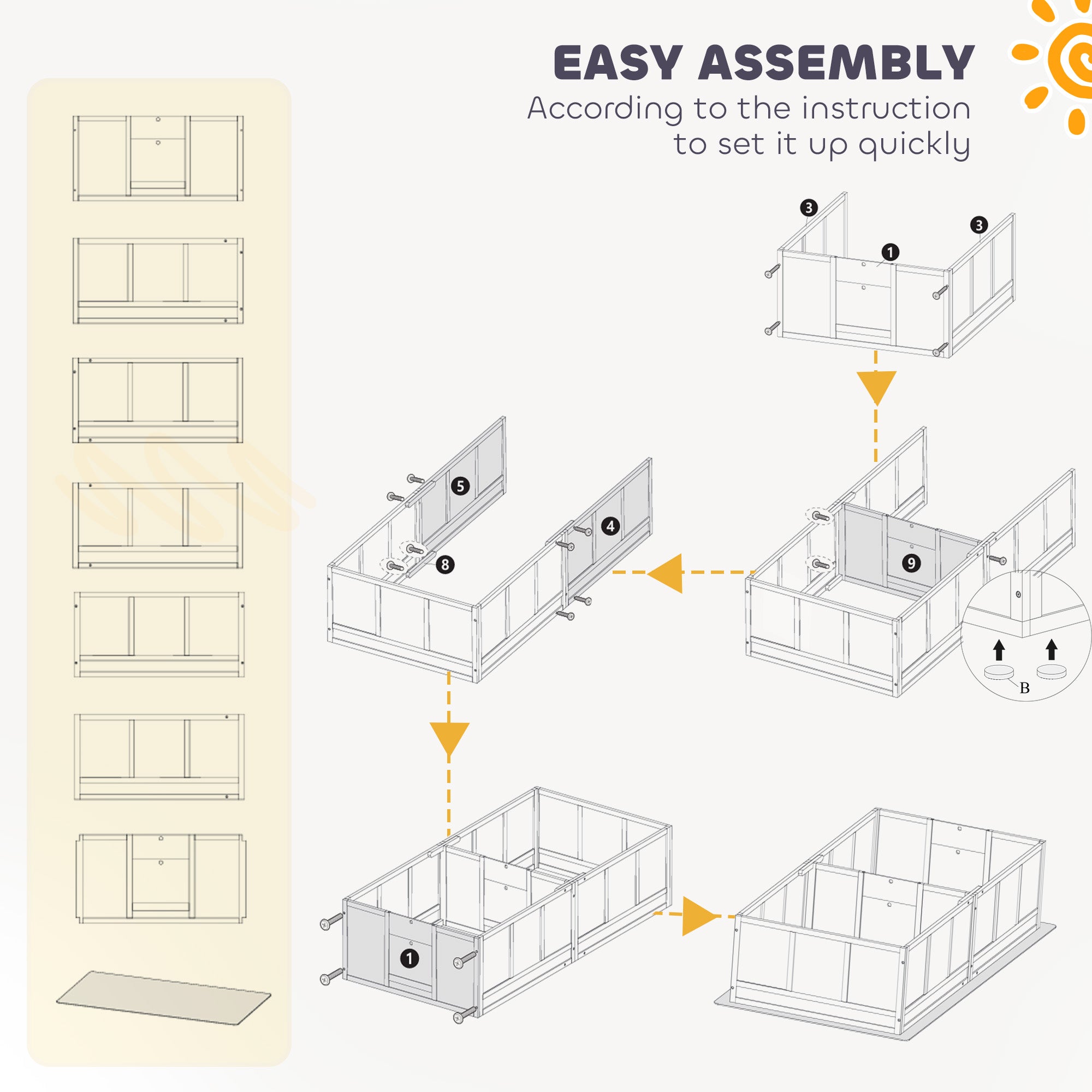 Two Room Design Whelping Box for Dogs with Whelping Pad, Clear Panels, Adjustable Entrance, for Small Dogs, 164 x 80cm