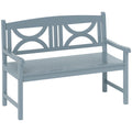 2 Seater Wooden Garden Bench with Armrests - Grey