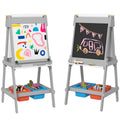 3-in-1 Kids Art Easel with Paper Roll and Storage Boxes - White