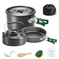 Camping Cookware Set for 2-3 People, Ultralight Aluminium Camping Cooking Kit with Anti-Scald Handles, Grey
