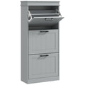 Three-Drawer Minimalistic Shoe Cabinet - Grey