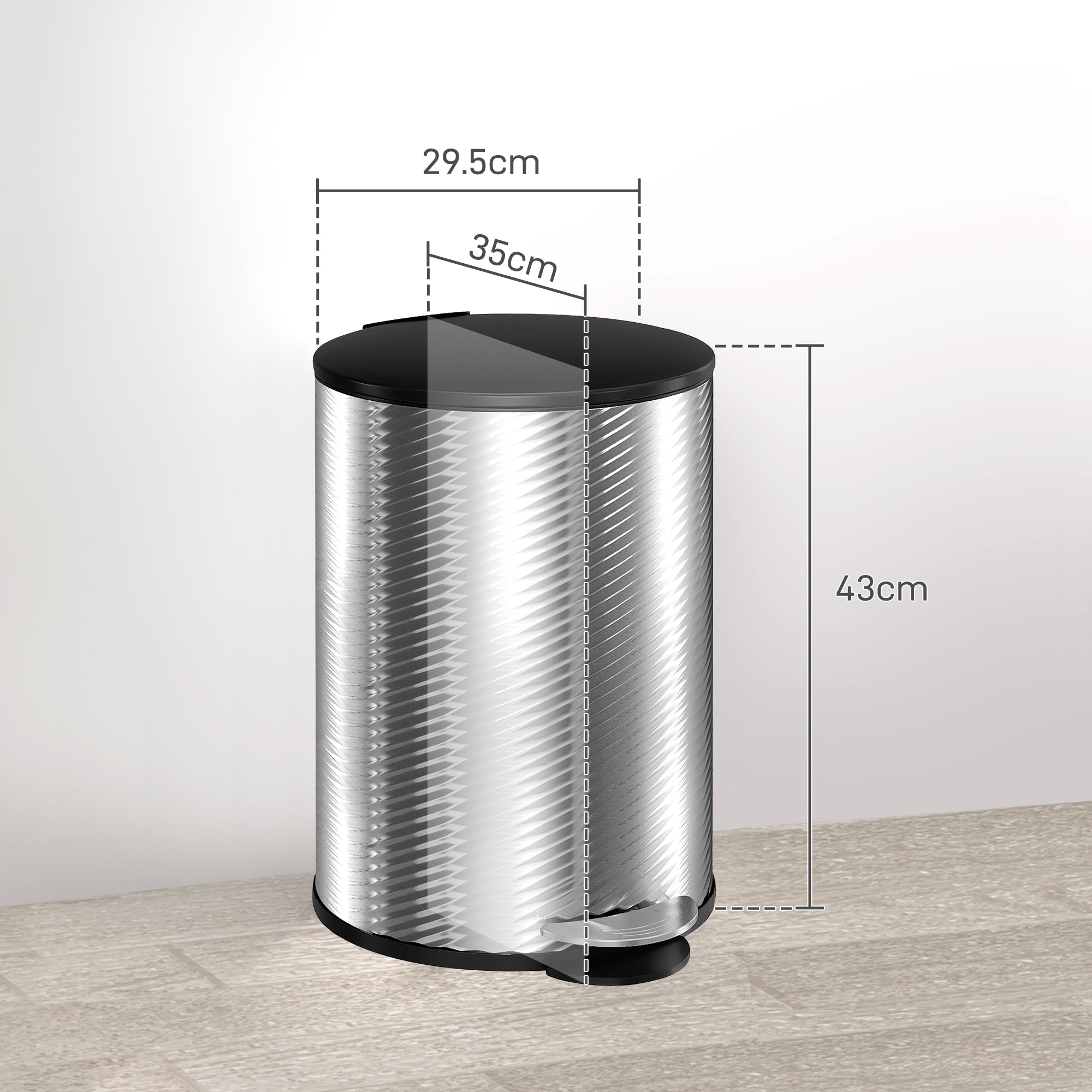 20L Stainless Steel Compact Home Bin