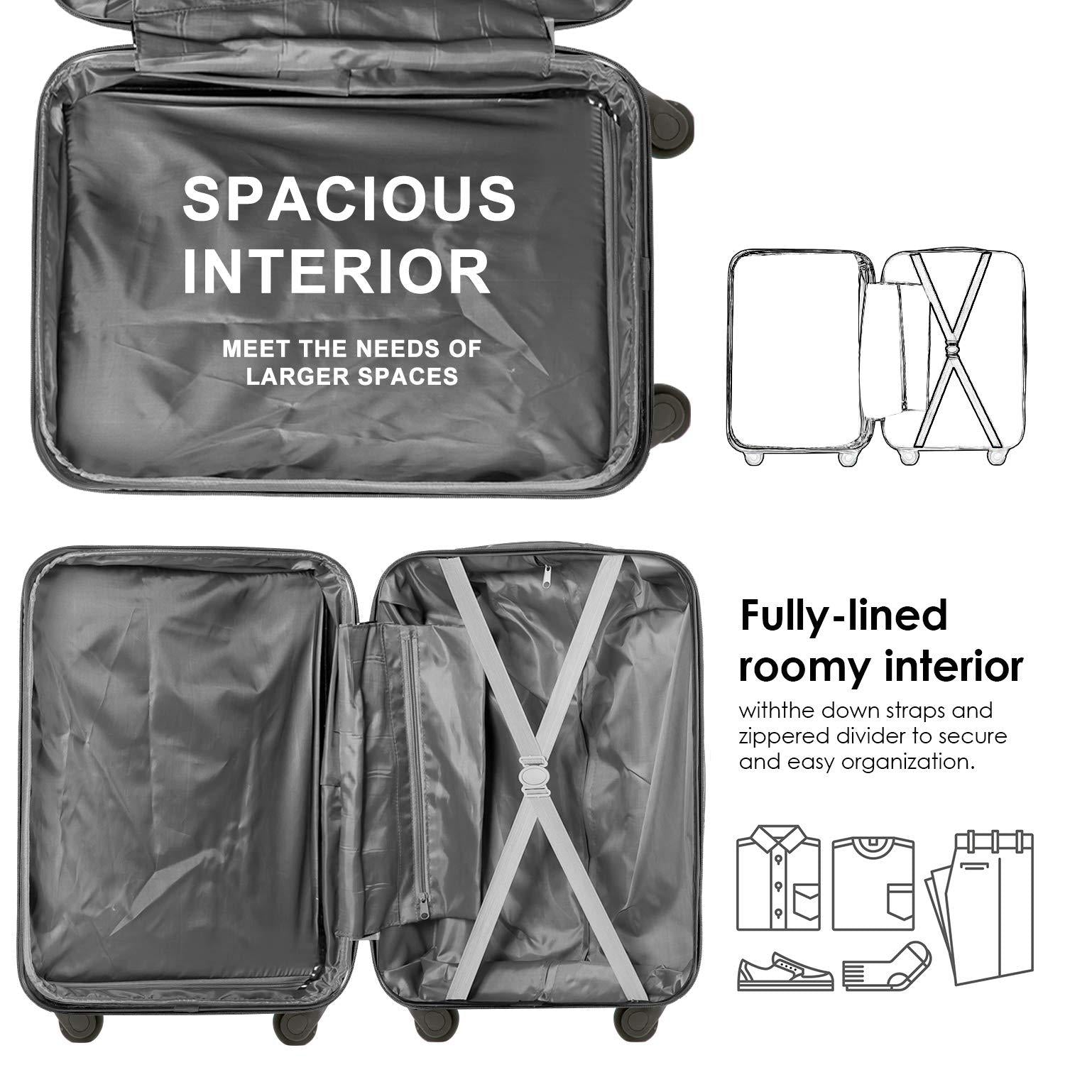 28" 4-Wheel ABS Hard Shell Travel Trolley Suitcase with Telescoping Handle, Luggage with Combination Lock, 52L × 32W × 78H cm, Red