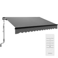 3 Metre Electric Retractable Awning with LED Light & Remote Control - Dark Grey