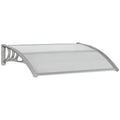 Outdoor Door Canopy Awning 100x75cm Clear Window Rain Shelter Cover - Clear