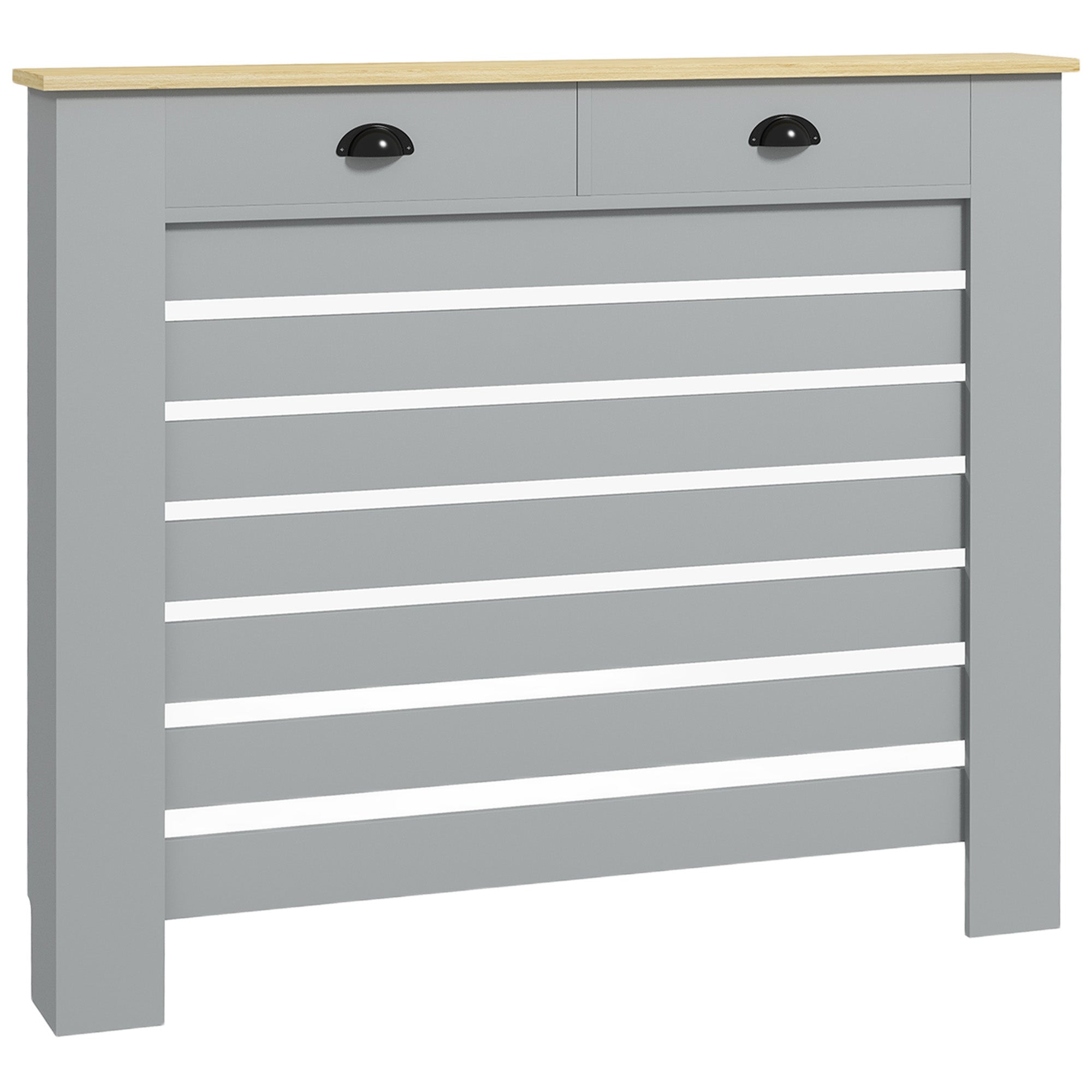 95.5H x 111Wcm Radiator Cover, with Drawer - Grey