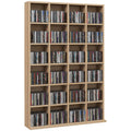 CD Storage Unit with 4 Adjustable Shelves 89x130.5 cm - Natural Wood Finish
