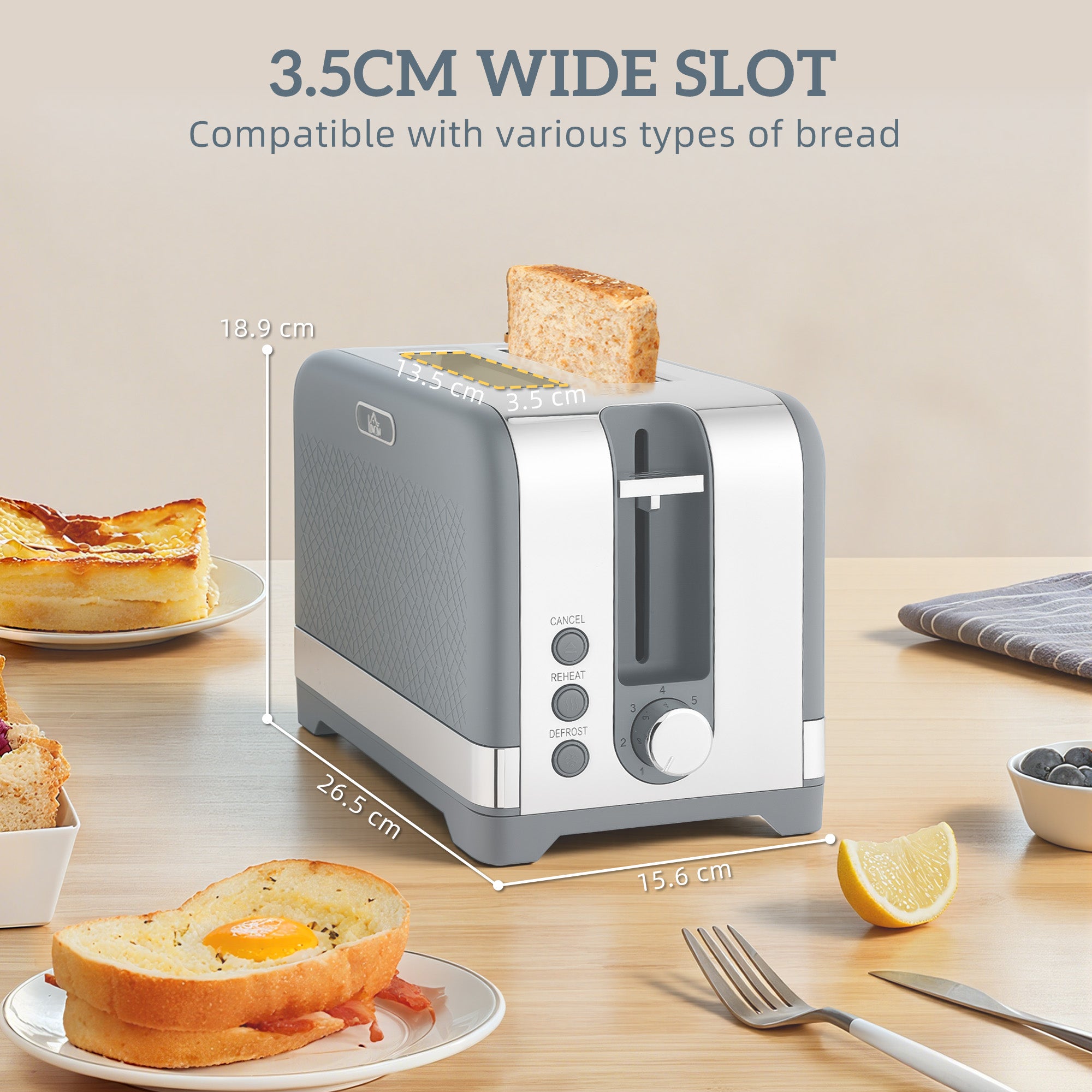Sleek Textured Kettle and Toaster Set - Grey