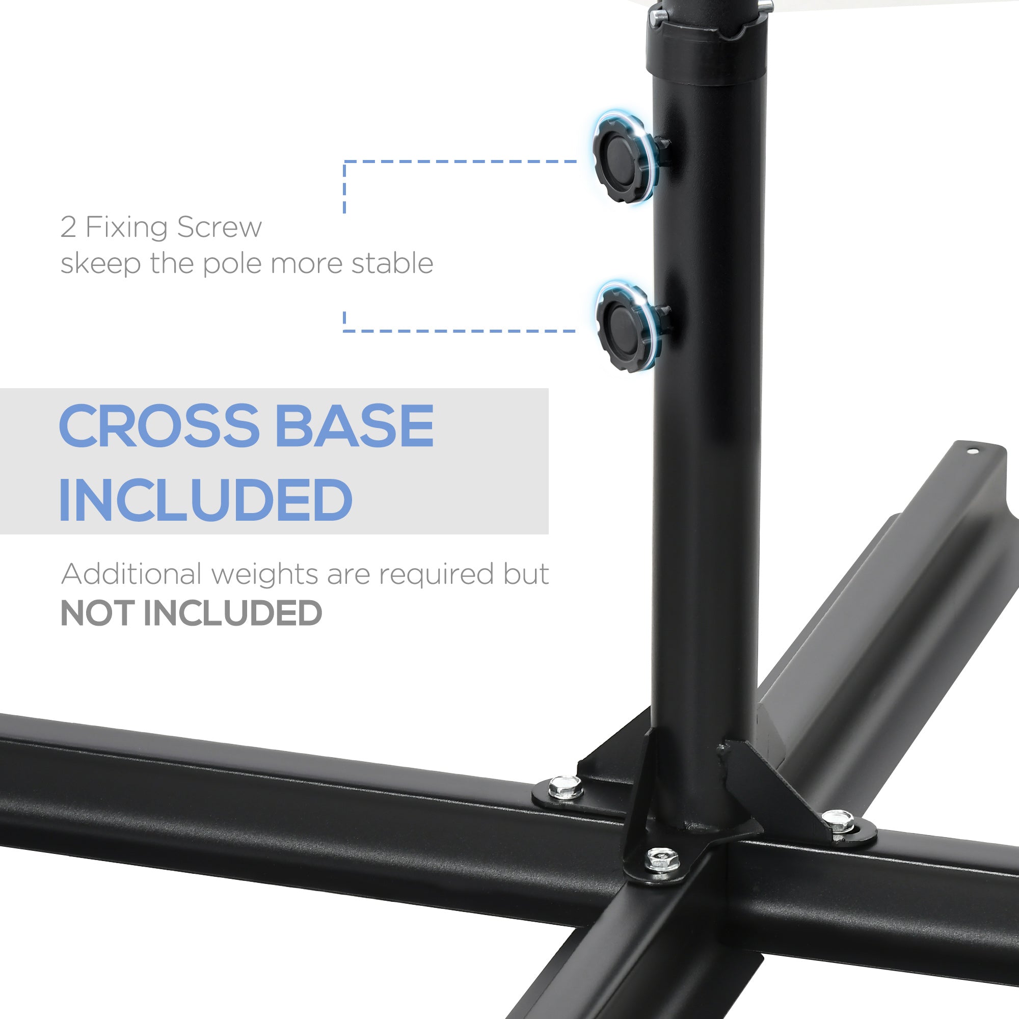 2.5m Rotating Cantilever Parasol With Base - Light Grey Polyester