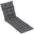 Sun Lounger Cushion 190x56x10cm with 6 Ties UPF20+ 220gsm Fabric - Dark Grey