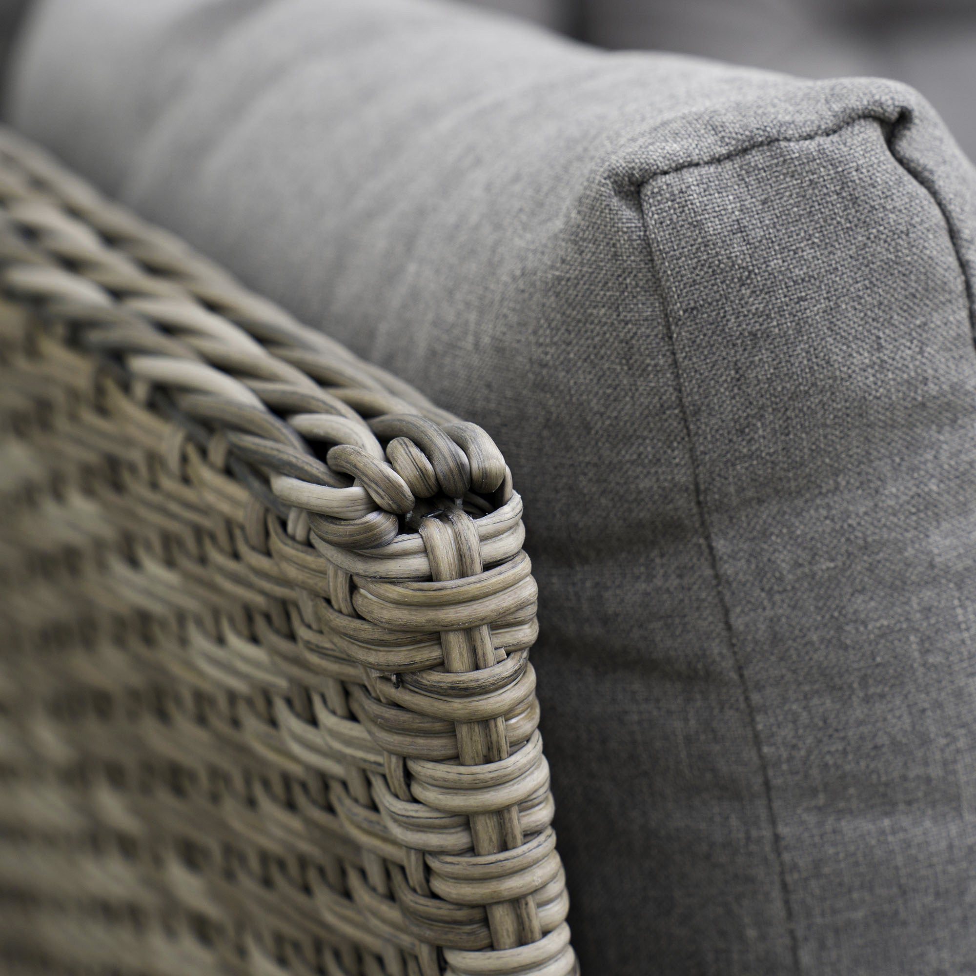 6 Pieces Outdoor PE Rattan Garden Furniture, Patio Wicker Sectional Conversation Corner Sofa w/ Soft Padded Cushion & Liftable Coffee Table, Light Grey