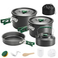 Camping Cookware Set for 4-5 People, Lightweight Aluminium Camping Cooking Kit with Anti-Scald Handles, Grey