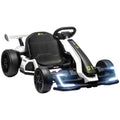 24V Electric Go Kart with Adjustable Seat for Kids 6-12 Years - White