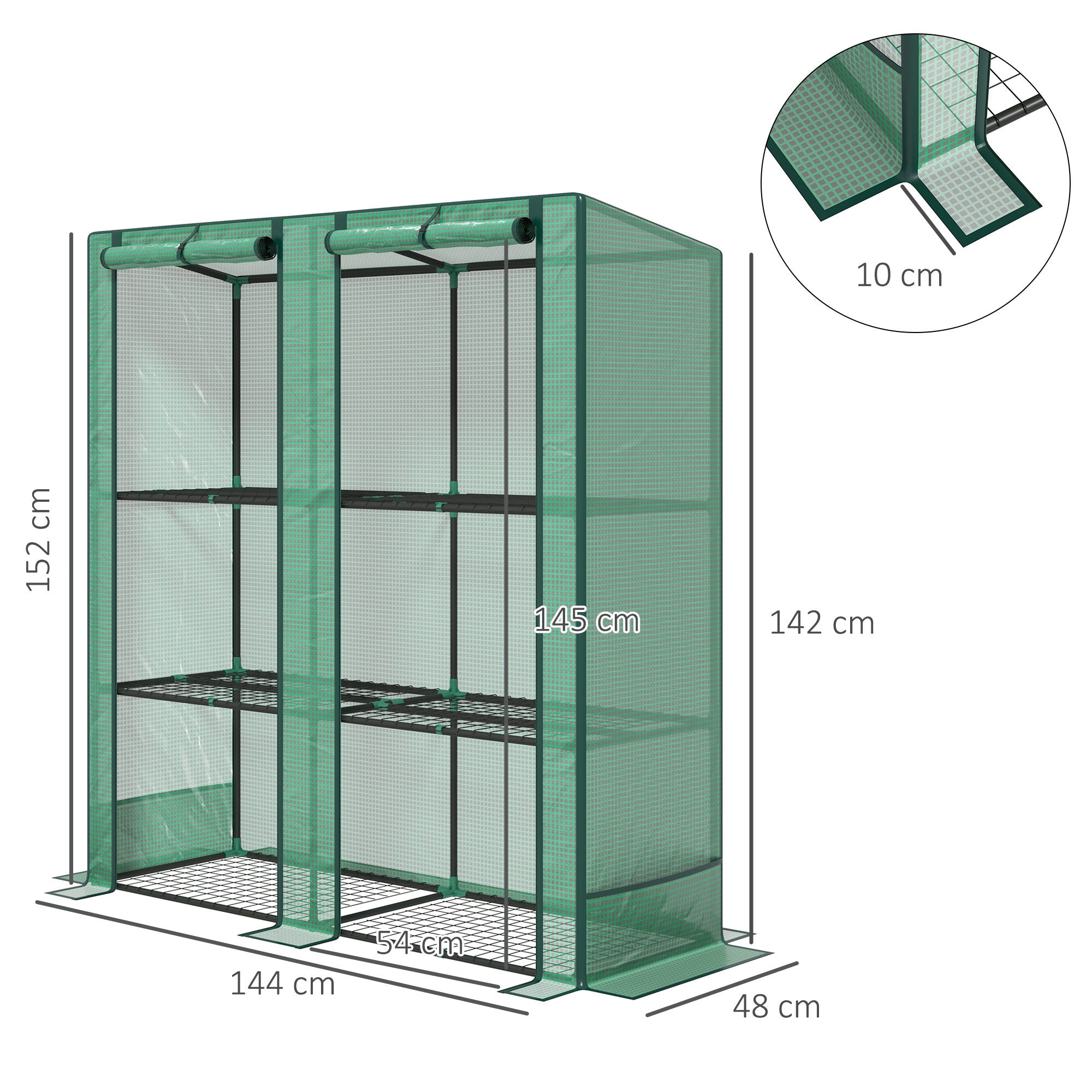 Three-Tier Mini Greenhouse - Green
