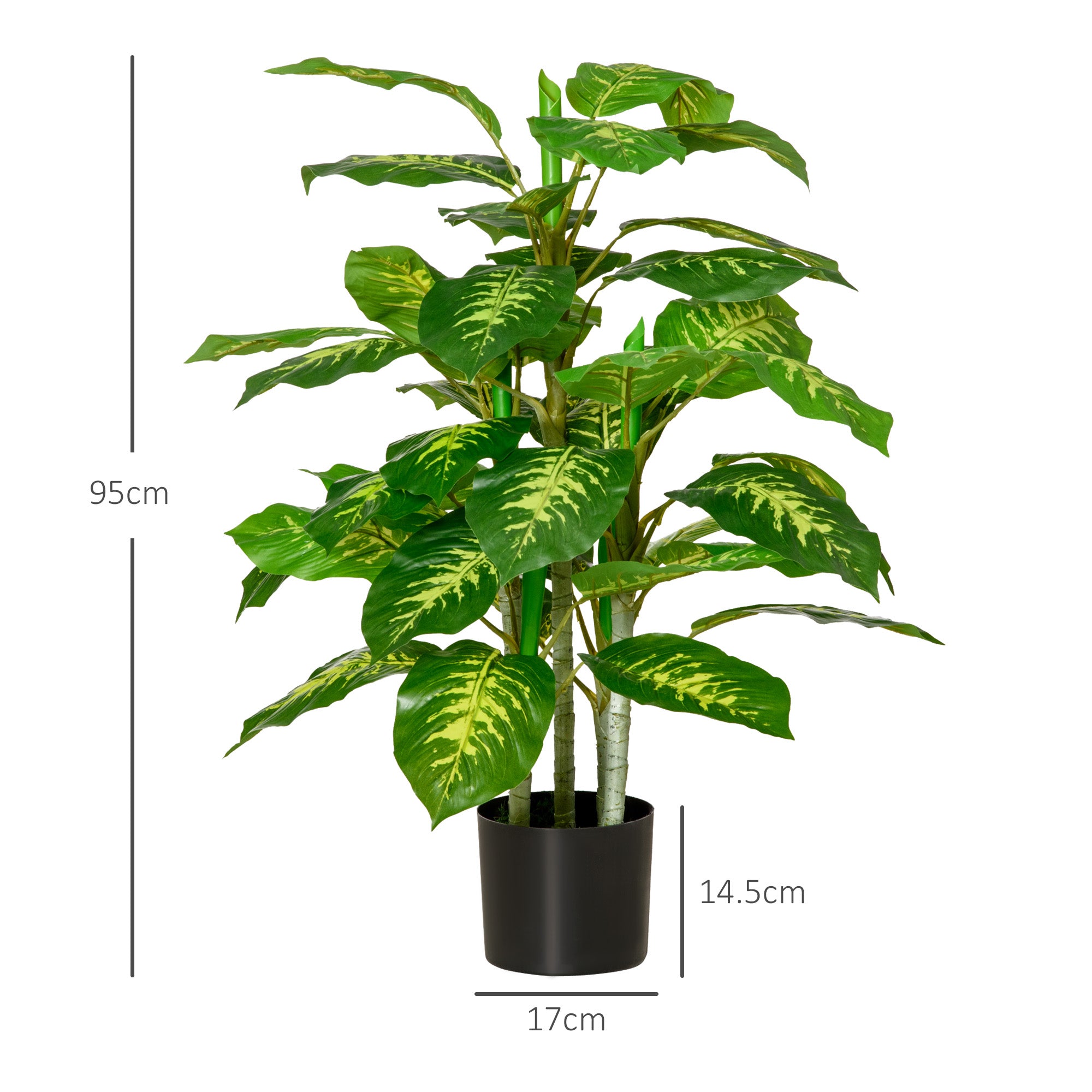 Set of 2 Artificial Evergreen Trees in Nursery Pots for Indoor Outdoor Décor - Green