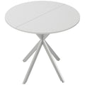 80cm Industrial Round Dining Table - White