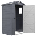 4.4ft x 3.3ft Aluminium Frame Plastic Wall Garden Shed with Foundation - Grey