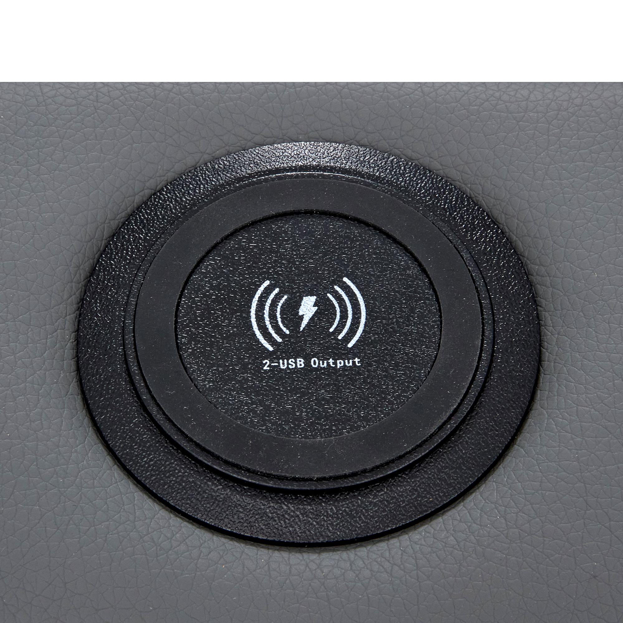 Upholstered Double Bed with USB Charging & LED Lighting - Gray