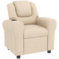 Kids Recliner Chair with Adjustable Backrest, Footrest, Padded Headrest, Cup Holder - Beige