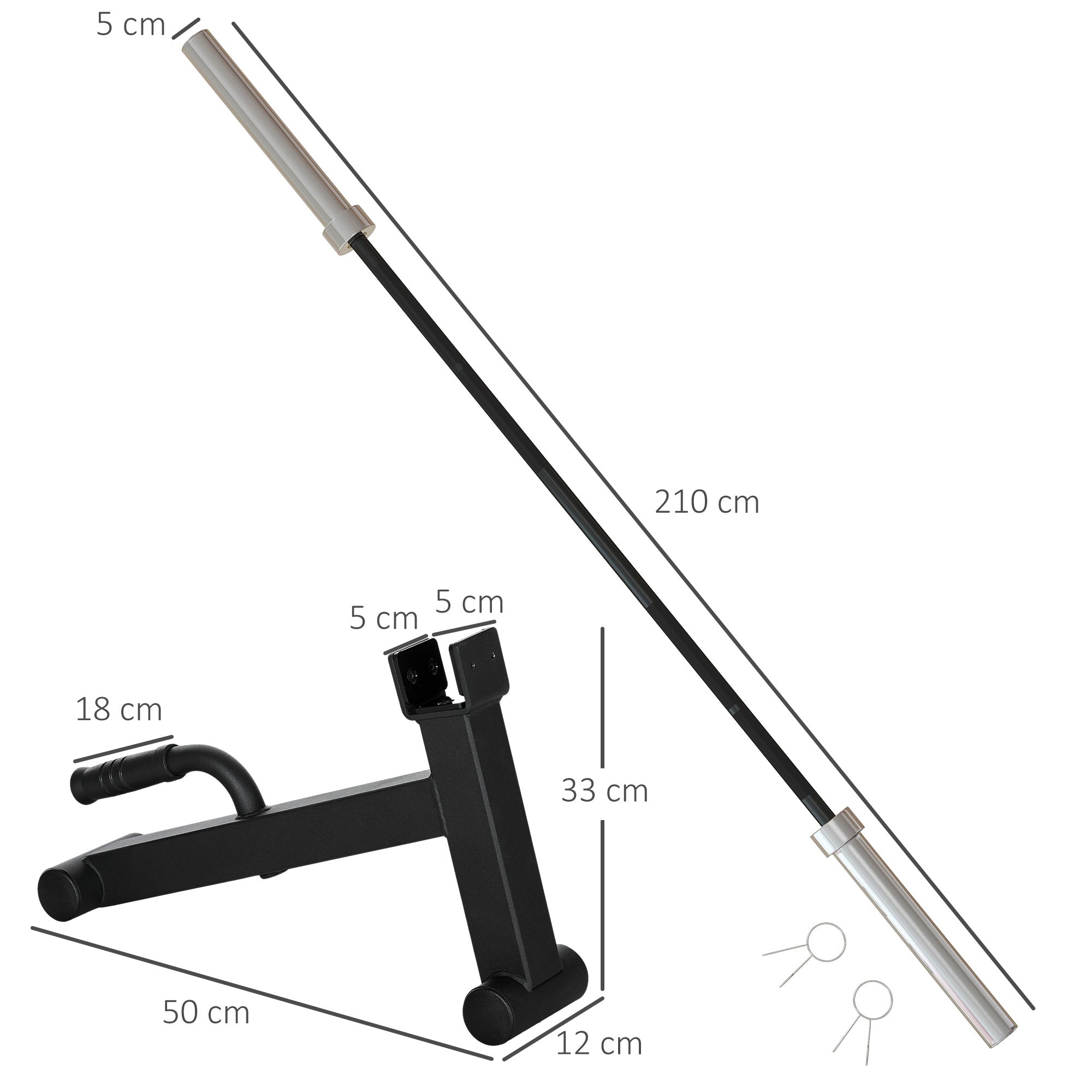 210cm Barbell Set, Barbell Bar for 5cm Weight Plates for Loading 200kg Weight Plates, for Home Gym Weight Training