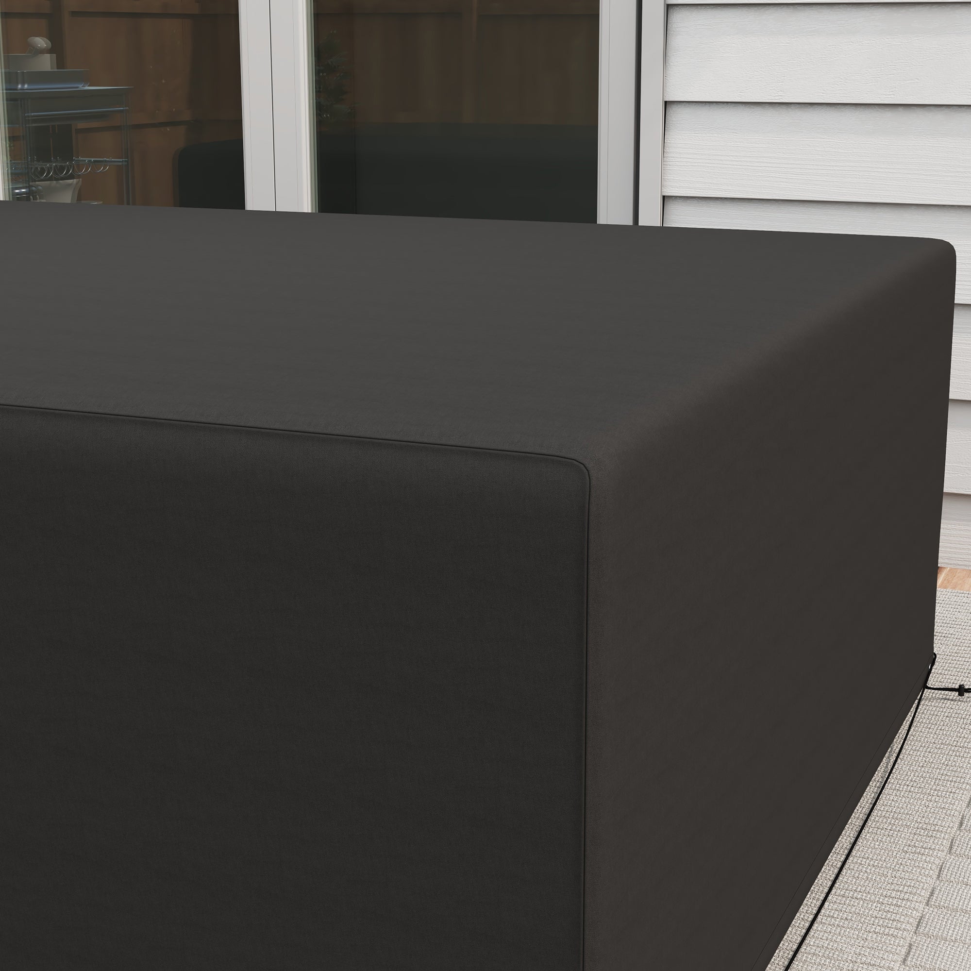 600D Oxford Waterproof Outdoor Garden Furniture Cover for Rectangular Sofa Table Set 245x165x66 cm - Black