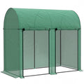 200 x 100cm Walk-In Greenhouse, with Zipped Doors - Green