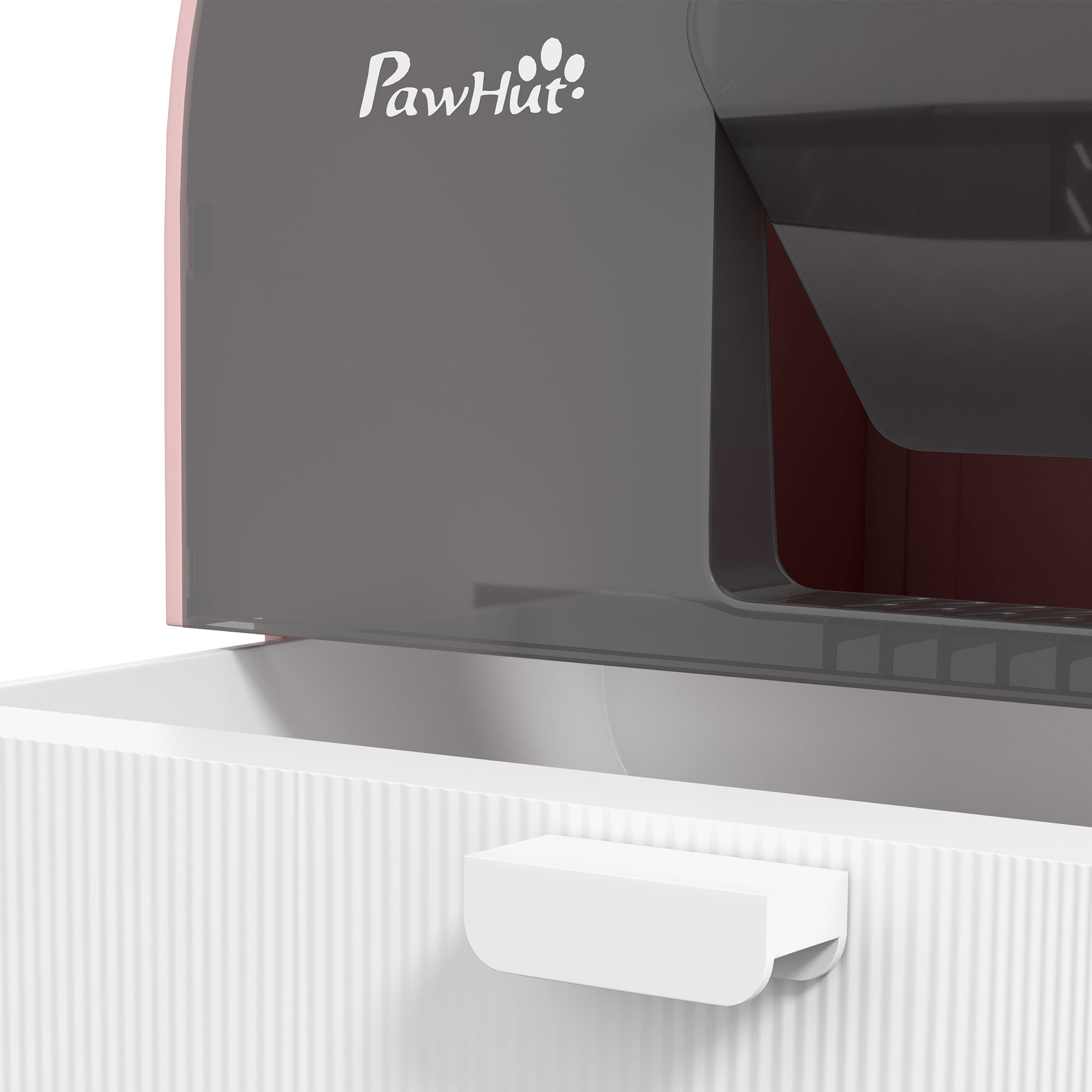 Hooded Cat Litter Box, Kitten Litter Tray, with Lid, Scoop, Filter, Flap Door, Pink