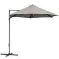 2.5m Rotating Cantilever Parasol with Base - Light Grey