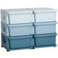 6 Drawer Kids Storage Unit with Durable PP Material - Blue
