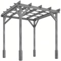 2 x 2m Wooden Pergola Kit, Decorative Garden Gazebo Shelter with Stable Structure for Climbing Vines, Flowers, Grey