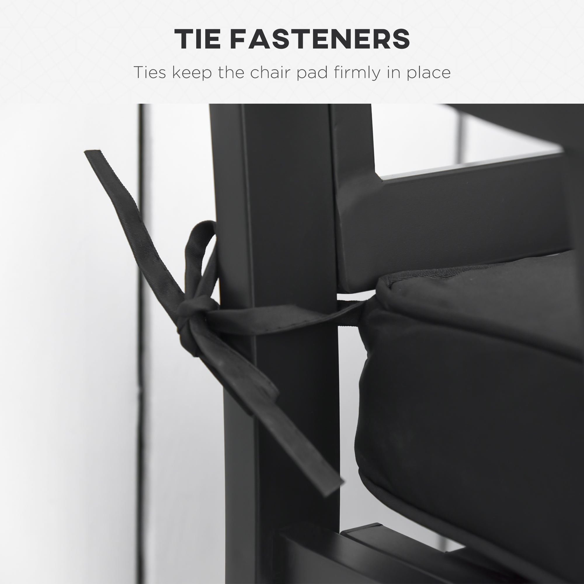 2-Seater Garden Bench with Cushion, Metal Loveseat, Slatted Outdoor Park Chair with Decorative Backrest and Armrest, Black