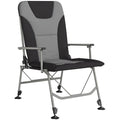 Camping Chair Padded Reclining Folding Chair with Wide Armrests for Adults Black