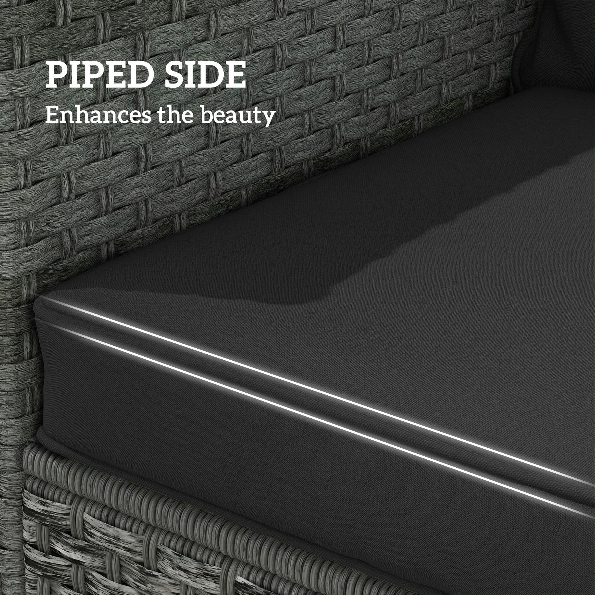 Seat and Back Padded Cushion Set, CUSHION ONLY - Black