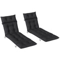 Set of Two 190 x 56cm Sun Lounger Cushions - Black