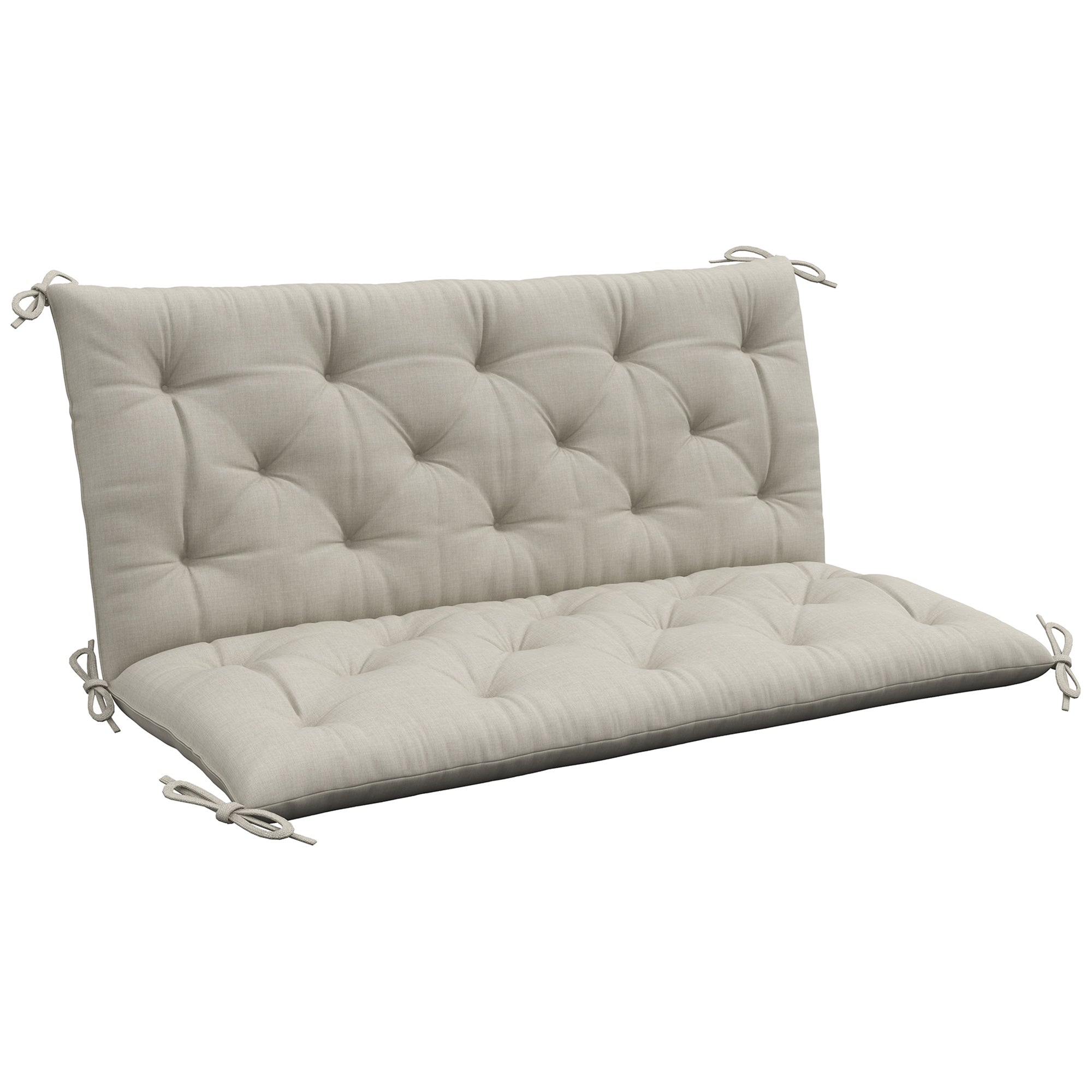 Garden Bench Cushion, 2 Seater Swing Chair Cushion, Seat Pad with Ties for Indoor and Outdoor Use, 110 x 120 cm
