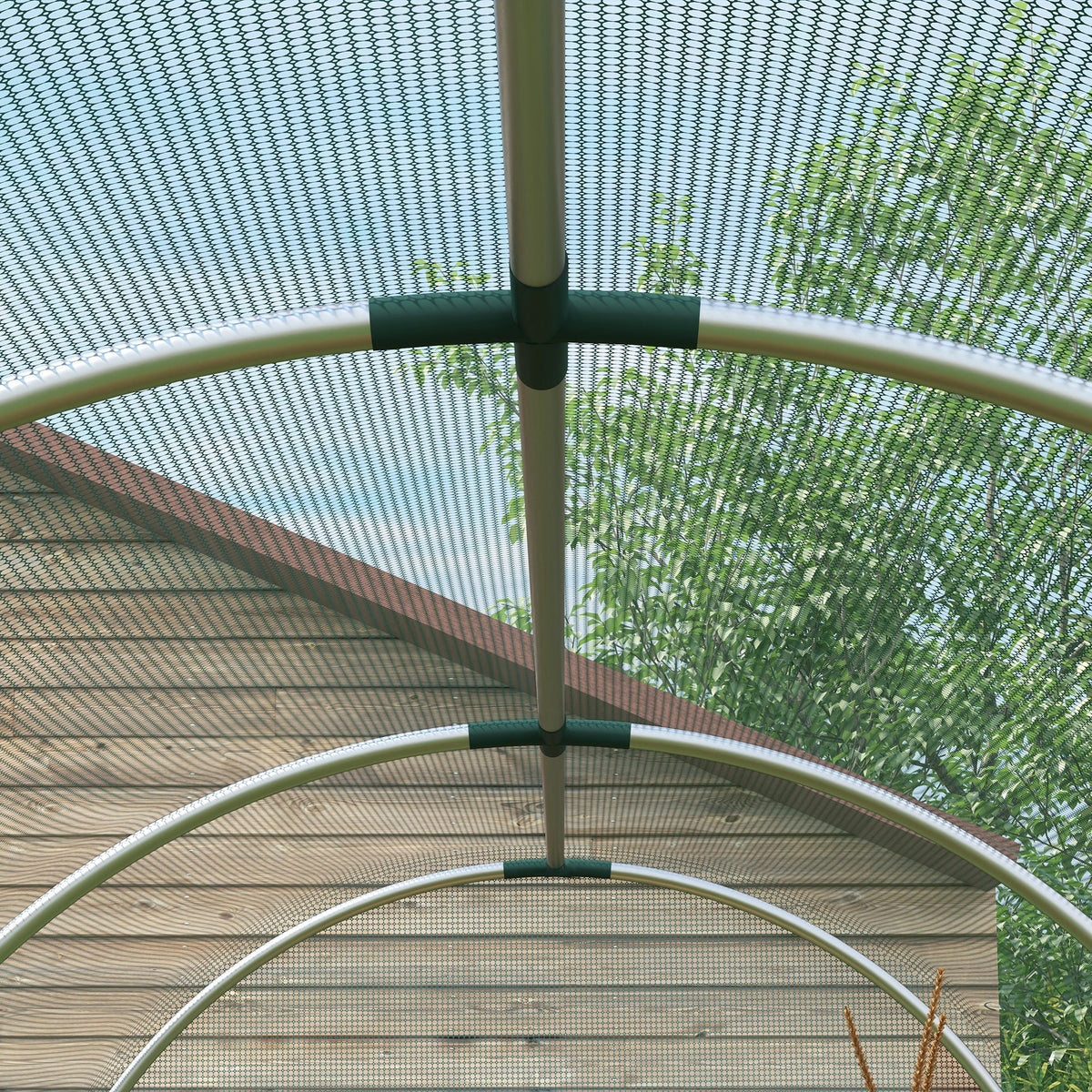 Galvanised Steel 360x120cm Fruit Cage with Zipped Door - Green