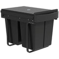 Pull Out Bin, Kitchen Under Sink Bin with 2 Removable Compartments, Smooth Glide, Black