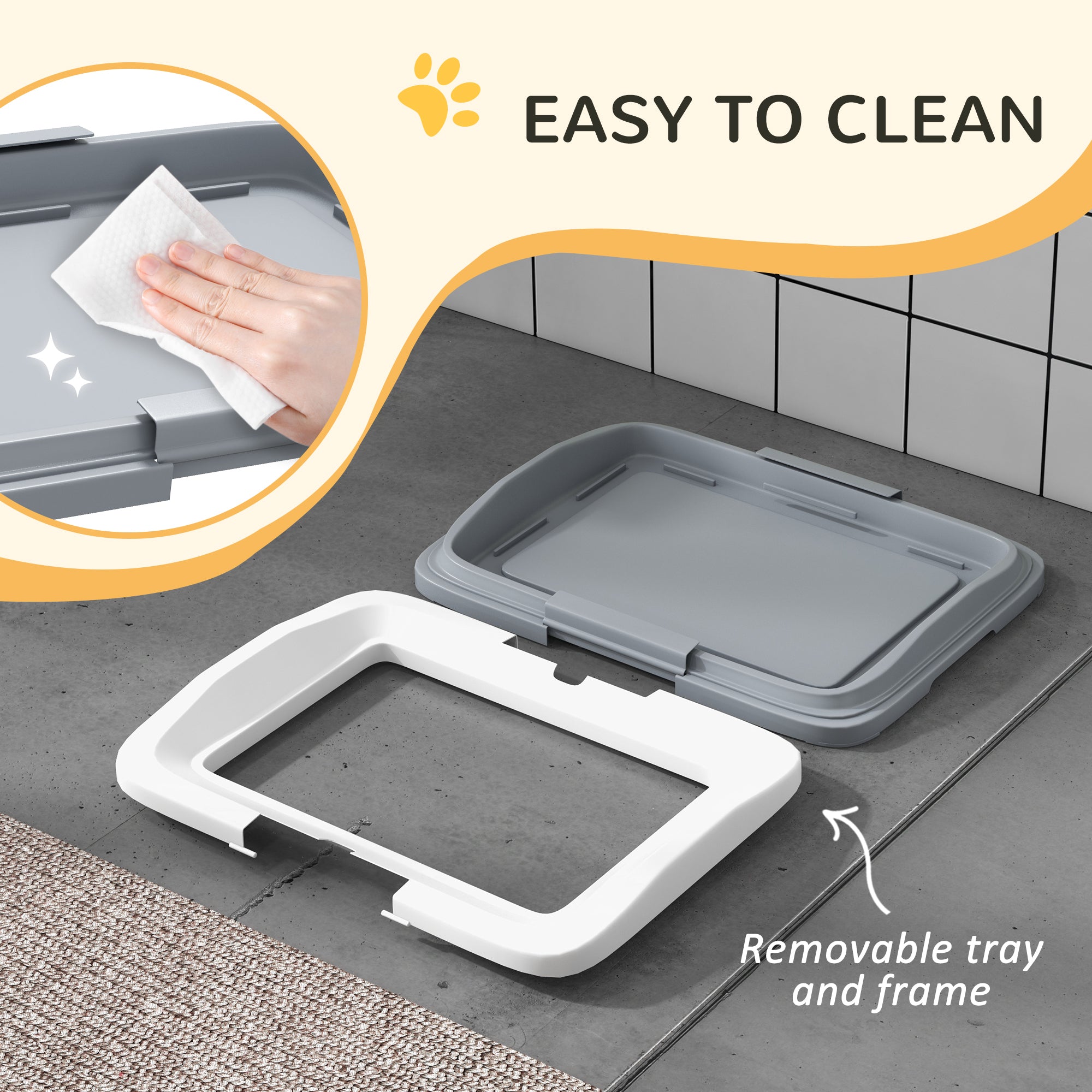 Dog Toilet Tray for Training Dogs, Dog Litter Tray for Indoor, Outdoor, 47 x 34 x 6cm