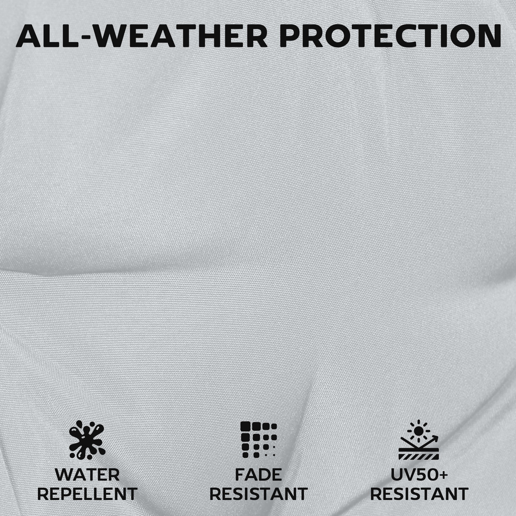 Set of 6 Outdoor Seat Cushions with Machine Washable Cover, Water Repellent Seat Cushions Light Grey