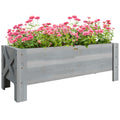 58L Fir Wood Raised Garden Bed Planter for Outdoor Patio - Grey