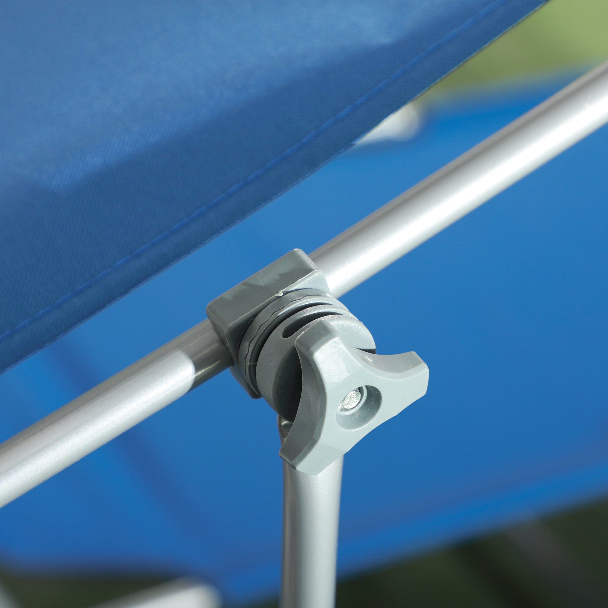 Adjustable Sun Lounger with Face Canopy - Bright Blue